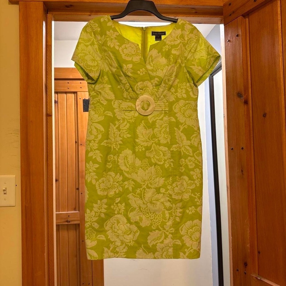 Jessica Howard‎ True Retro Green floral sheath summer dress